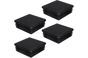 SKIR'CO Tappi quadrati in plastica, 70 x 70 mm, tappi per tubi opachi, inserti per tubi quadrati, tappi per pali per recinzioni, colore nero RAL 9005, 4 pezzi