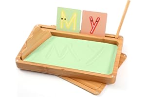 AtMini Montessori Table à sable pour l'entraînement précoce et l'écriture et le dessin - Jouet d'apprentissage en bois pour le développement moteur précoce des enfants (vert)