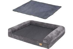 BingoPaw Panier Chien Taille Grande: Coussin pour Grand Chien Déhoussable Lit Lavable en Peluche pour Chiens Canape Orthopétique avec Rebord pour Animaux de Compagnie 120x90x20cm