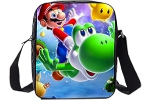 wopin Mario crossbody bag, messenger bag, anime character shoulder bag, anime print multifunctional shoulder bag, anime crossbody bag, crossbody bag birthday gift