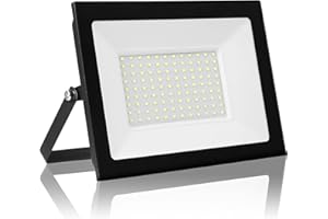 Sararoom 100W LED Flood Light Ourdoor, 10000LM Super Bright LED Security Light, 6500K Daylight White Outdoor Floodlight, IP66 Waterproof Ultra Thin Wall Light for Garden, Backyard, Yard, Garage