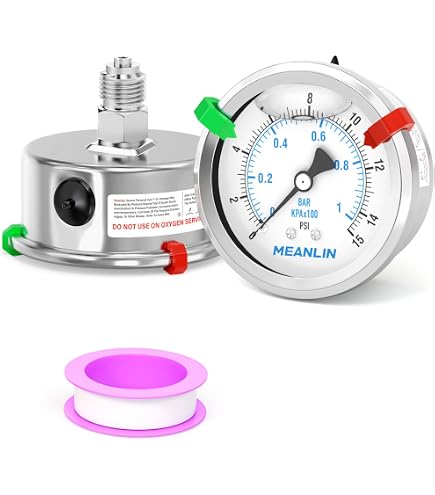 Mini Manometer 0-20 Bar / 0-300 Psi – Met Dubbele Schaal, 1/8 BSPT, Compact & Draagbaar – Voor Lucht, Water, Vloeistof