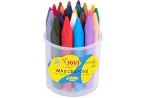 Jovi - Ceras triangulares Jumbo, bote de 24 ceras surtidas multicolor, super resistentes, no manchan (975)