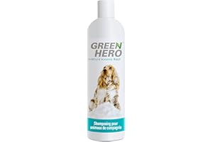 Shampooing Green Hero Pet Care pour chiens 500 ml pour peau sèche et qui démange, soin doux pour démangeaisons, irritations, shampooing pour chien antipelliculaire