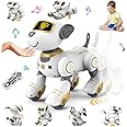 VATOS Remote Control Robot Dog Toy for Kids - Interactive Touch & Follow 17 Functions, Programmable Smart Walking Puppy Intelligent Dancing RC Birthday Gifts for Girls 3-12