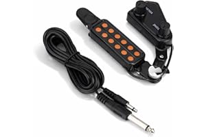 DILWE Pickup per Chitarra 12 Fori, Trasduttore Pickup Magnetico con Regolazione del Volume Kit di Accordatura Tono per Chitarra