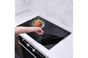 KitchenRaku Large Induction Hob Protector Mat, Silicone Induction Hob Cover- (Magnetic) Cooktop Scratch Protector for Induction Hob,Multifunctional Silicone Mats (78x52cm, Pure Black)