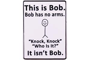 Zabawna emaliowana przypinka - 'This is Bob, Bob Has No Arms' Graffiti Doodle Man Badge Broszka Kreatywne akcesorium humorystyczne