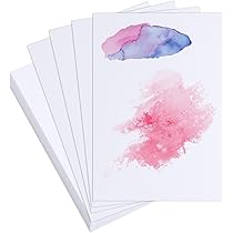 Papier Aquarelle 300g Coton - 20 Feuilles 26x18,75 Cm - Pour Aquarelle, Acrylique, Huile - Double Grain