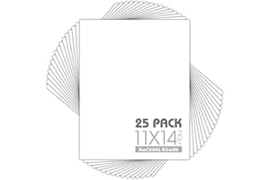 MBC MAT BOARD CENTER Passepartout-Karton, 25 Stück, weiße Rückwand, 4-lagige Dicke, für Bilder, Fotos, Rahmen – ideal für DIY-Projekte, Kunstdrucke 11x14 weiß