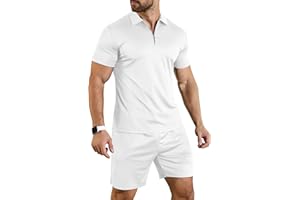 KUYIGO Ensemble polo et short d'été pour homme - 2 pièces - Vêtement tendance et décontracté