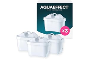 AQUAEFFECT MAX+ Cartuchos de Filtro de Agua (3) - Compatible con las Jarras Ovaladas Brita®