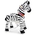 PonyCycle Mechanical Ride On Pony Hobby Horse Toy with Wheels Classic Model U Plush Walking Animal Rideable Horse for Toddlers Ages 4-8 Indoor Outdoor Riding Horse Toy Stripe Ux468
