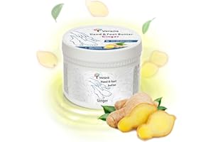 BY HANDS OF NATURE VERANA Verana Beurre de Crème Solide Pour les Mains, Pieds et les Ongles, Beurre de Karité, Cire D'Abeille, Huile de Coco, 100% Naturel, BIO, Hydrate, Nourrit, Aide les Talons Crevassés 200g (Gingembre)