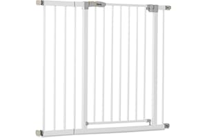 hauck Cancelletto di Sicurezza per Bambini Open N Stop KD incl. Estensione da 21cm - Cancelletto per Bambini da 96 a 101cm - Fissaggio a Pressione - Estensibile, per Porte e Scale - Metallo, Bianco