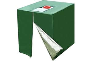 Voiakiu Contenedor IBC, IBC Cubierta para Depósito Agua 1000 litros, 420D Cubierta para depósito Agua Cubierta Antipolvo Capucha Protectora, 120 x 110 x 116 cm