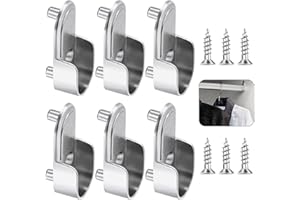 CJBIN 6 Pièces support tringle penderie, Supports Extrémité de Rail de Garde-Robe Ovales, Supports dExtrémité de Rail avec Vis, pour Penderie Placard, Barre de Penderie