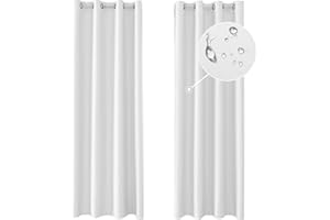 Ystyle Tende Oscuranti Per Interni 2 Pezzi, 140x260cm, Tende Camera Da Letto Moderne Con Anelli, Tende Da Esterno Impermeabile, Tenda Termica Isolante Freddo Per Soggiorno Cameretta, Bianco