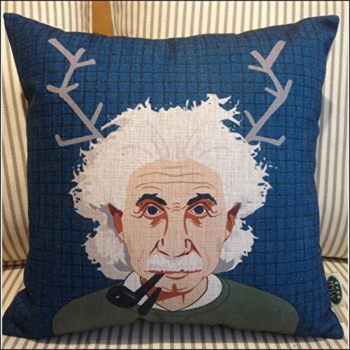 Cunguang American Country Christmas pillow core head office chair cushion sofa pillow cotton pillowcase,44*44CM core,Blue scientist