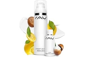 ‎RAU COSMETICS RAU Cosmetics AHA + 2% BHA Fruchtsäurepeeling Fruit Acid Peeling 100 ml & 50 ml Neutralizer - Skincare Peeling bei Mitessern, Unreine, Reife, Trockene Haut - Mandelsäure, Salicylsäure & Lactobionsäure