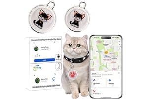 RuiDay GPS per Cani e Gatto, Localizzatore per Collare Gatto GPS Impermeabile, GPS Animale Localizzatore con Bluetooth Smart, Tracker di attività in Tempo Reale (2 PCS-GPS Gatto)