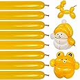 Gold 260 Balloons Thickened Shine Latex, Gold Long Balloons for Balloon Animals, 100Pcs Gold Long Skinny Balloons for Animala Twisting Wedding Kid's Party Suppies Decor.