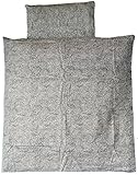 Baby Kinderwagen Bettwäsche Set 2-tlg. 80 x 80 + 35x40cm, weiss grau marmoriert, 100% Baumwolle