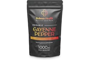 BOLMAN HEALTH Cayenne Pepper Capsules | 1000mg Per Serving | 60 Vegan HPMC Capsules | Supports Digestion, Circulation & Metabolism | Natural Herbal Source | Non-GMO, Gluten-Free | Made in The UK