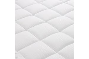 Autsel Surmatelas 160 x 200cm Couvre Matelas en Microfibre Extra Doux et Respirant Surmatelas avec Bon Soutien (Blanc)