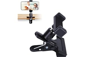 Doukesh Pince Porte Réflecteur en Métal,360° Support pour Flash avec Tête Rotule à Vis 1/4",Pince à Ressort,Supports d'Appareils Photo pour Flash,Support De Pince De Caméra avec Support Telephone