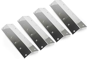 GriHero 41cm BBQ Heat Plates for Outback BBQ Spare Parts, Ultar, CosmoGrill, Blooma, Kansas, Charbroil, Outsunny Gas Grills, Stainless Steel Heat Deflector Outdoor BBQ Replacement Parts 4 Pack