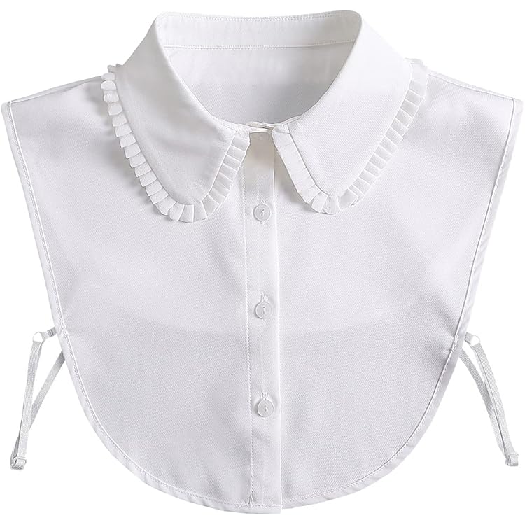 Hocaies Dames kraag vintage elegant afneembaar half shirt blouse katoenen kraag wit dames blousekraag, Borduurwerk, Eén maat