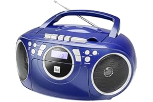 Dual P 70 Blau • Kassettenradio mit CD • UKW-Radio • Boombox • CD-Player • Stereo Lautsprecher • AUX-Eingang • Netz- / Batteriebetrieb • Tragbar