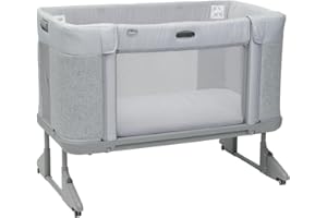 Chicco Next2Me Forever, Lit Bébé 3en1, Jusqu’à 4 Ans (22 Kg), Compatible avec Différents Lits, Berceau Bébé 3en1, Hauteur Réglable, Bonne Circulation de l'Air, 4 Roues, Matelas Inclus