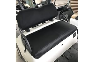 Golf Cart Seat Cover Compatible with Club Car DS/Precedent EZGO TXT/RXV& Yamaha Golf Cart- Black(Seat and seat Back Cover)