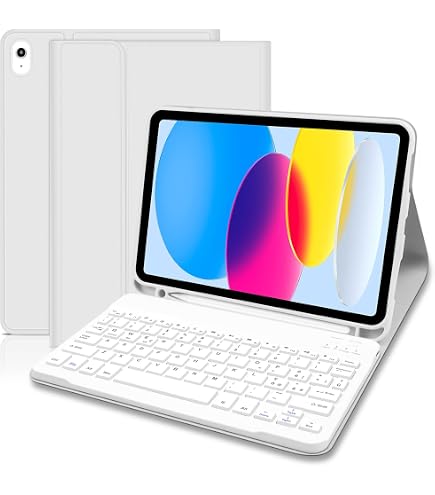 EHLCYS Custodia Con Tastiera Per IPad 11” 2025 E 10.9” 2022 – Tastiera Bluetooth Staccabile Con Mouse E Portapenne, Rosso