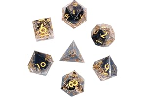 DollaTek Ekskluzywna ?ywica przezroczyste ko?ci Dnd zestaw wielo?ciennych ko?ci rpg dados rol D4 D6 D8 D10 D12 D20 zestaw ko?ci - przezroczyste czarne