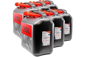 KOVA® 6x Benzinkanister 20L SCHWARZ Dieselkanister Reservekanister Kraftstoffkanister 20 Liter Wasserkanister für Benzin Diesel Wasser AdBlue Auswahl: 5 10 10L ltr 5L 20-Liter-Kanister & Außgießer