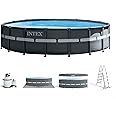 Intex 18ft x 48inch Round Ultra XTR Metal Frame Swimming Pool with Sand Filter, Ladder, Cover & Ground Cloth. UK spec with Factory fitted UK 3 Pin Plug