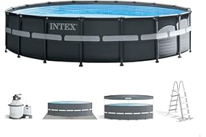 Intex Frame Pool Set Ultra Rondo XTR Ø 549 x 132 cm, Pool, Sandfilteranlage, Abdeckplane, Bodenschutzplane, Sicherheitsleiter, GS, 26330GN, 26330NP, Blau