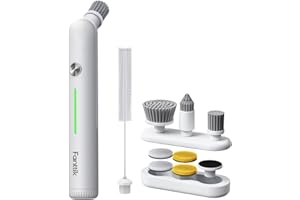 Fanttik G9 Nano Elektrischer Spin Scrubber, kabellose Fugenbürste, Typ-C-Schnellladung mit LED-Ladeanzeige, IPX7 wasserdicht, 8 austauschbare Aufsätze zur Reinigung von Fugen, Ecken, Spalten – Weiß