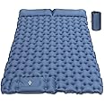 Camping Sleeping Pad,Camping Mat, 10CM Thick Self Inflating Camping Mat with Pillow, Built-in Foot Pump, Waterproof Camping Mattress for Pool Float, Beach, Hiking, Traveling, Tent (Blue Gray)
