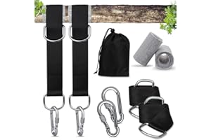 DIAOCARE Schaukel Befestigung, Hängematte Befestigung Schaukel Aufhängung Gurt Kit mit 2 Schwerlast Karabinern und D-Ringen,Hält bis zu 1000 kg,Aufbewahrungstasche