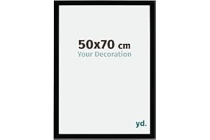 yd. Your Decoration - 50x70 cm - Cadres Photo en MDF Avec Verre acrylique - Anti-Reflet - Excellente Qualité - Noir Brillant - Cadre Decoration Murale - Mura