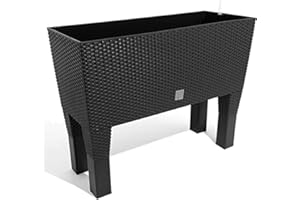 ‎PROSPERPLAST Jatery Garden 72 Liter mit Anthrazit -Bewässerung 80 x 33 x 65 cm mit Beinen