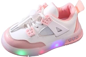 FUCOUTURE LED Light Up Shoes for Girls Toddler Walking Shoes Girls Kids Children Baby Casual Shoes Girls Running Shoe Size 3
