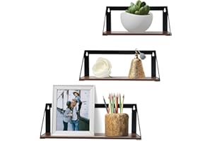 EYMPEU Estanterias de Pared, Estantes Flotantes de Pared, Apto para Sala de Estar, Dormitorio, Cocina, Baño, Ahorre Espacio en El Hogar, Juego de 3