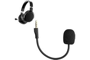 kwmobile Microfono Ricambio Cuffie Gaming Compatibile con Steelseries Arctis 1 Cuffie - Jack 3,5mm - Cavo - Nero