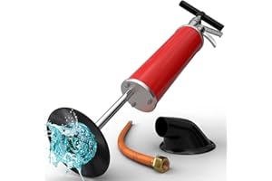 MEISTERFAKTUR Bomba de limpieza de tuberías XXL [8 bares] - Bomba de drenaje para una limpieza eficaz de tuberías - Limpiador de tuberías de aire comprimido ideal para industria, cocina, baño e inodoro