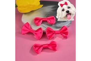 cuhair 5 fermagli per capelli per cani di piccola taglia, fiocco con clip per cani, gatti, animali domestici, cuccioli, Yorkshire maltese, accessori per la toelettatura dei peli del cane (rosso)